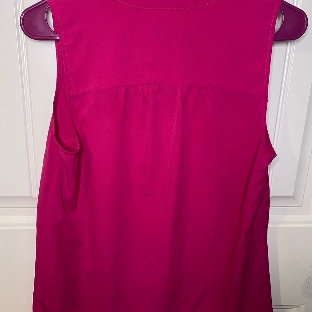 A New Day Hot Pink/Fuchsia Sleeveless Blouse with Gold Button Detail - Picture 5 of 5